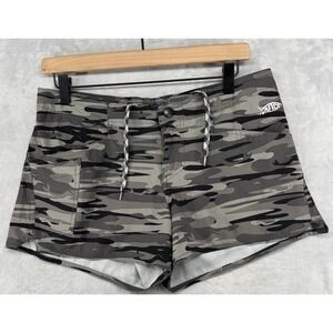 AFTCO Gray Camouflage Mid Rise Stretch Fishing Mercam Chino Shorts 3" Women's  6